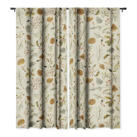 Ninola Design Christmas holiday botanical Blackout Non Repeat