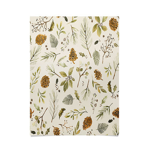 Ninola Design Christmas holiday botanical Poster