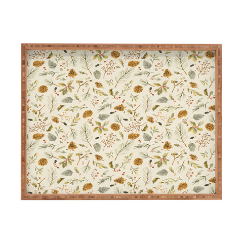 Ninola Design Christmas holiday botanical Rectangular Tray