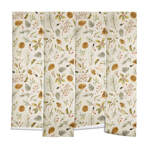 Ninola Design Christmas holiday botanical Wall Mural