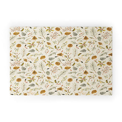 Ninola Design Christmas holiday botanical Welcome Mat