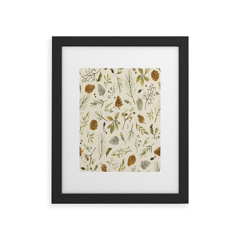 Ninola Design Christmas holiday botanical Framed Art Print
