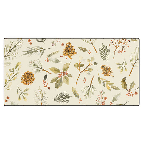 Ninola Design Christmas holiday botanical Desk Mat