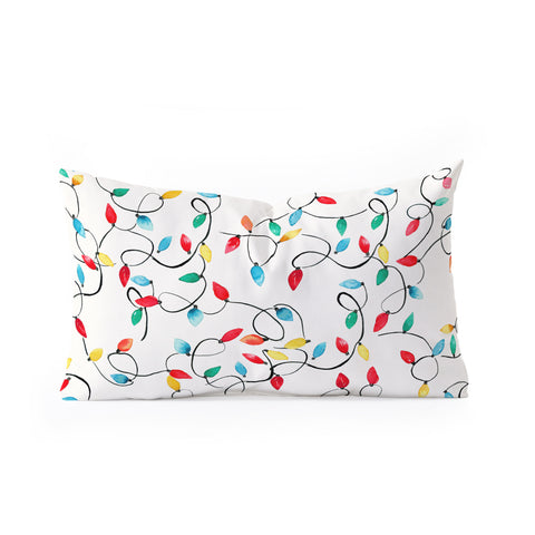 Ninola Design Christmas lights Oblong Throw Pillow