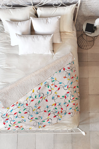 Ninola Design Christmas lights Fleece Throw Blanket
