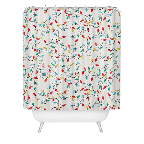 Ninola Design Christmas lights Shower Curtain