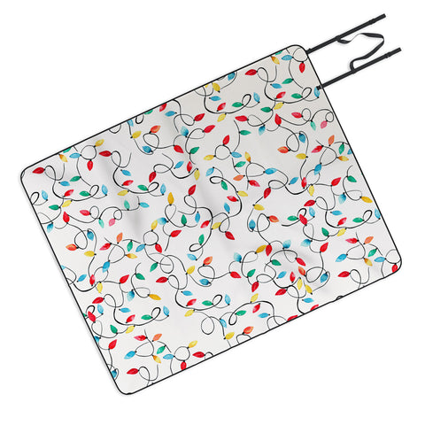 Ninola Design Christmas lights Picnic Blanket