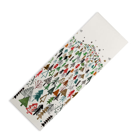 Ninola Design Christmas pines forest Red green Yoga Mat