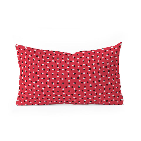 Ninola Design Christmas snow dots Oblong Throw Pillow