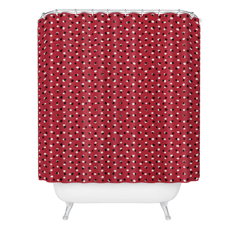 Ninola Design Christmas snow dots Shower Curtain