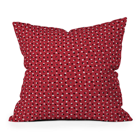 Ninola Design Christmas snow dots Throw Pillow