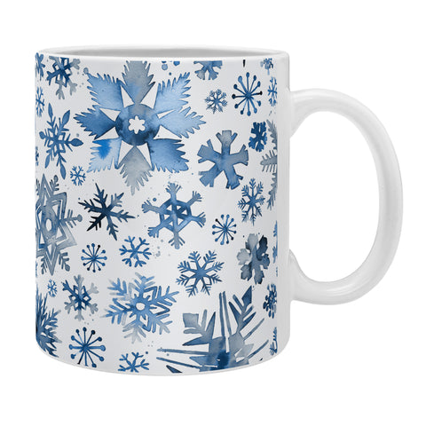 Ninola Design Christmas Stars Snowflakes Blue Coffee Mug