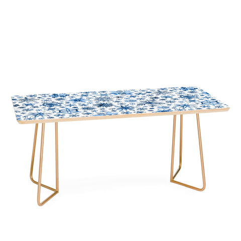 Ninola Design Christmas Stars Snowflakes Blue Coffee Table