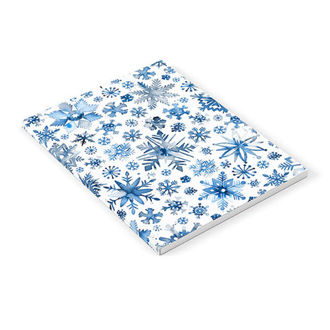 Ninola Design Christmas Stars Snowflakes Blue Notebook