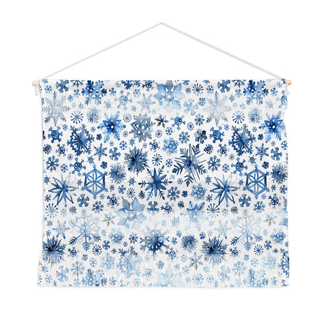 Ninola Design Christmas Stars Snowflakes Blue Wall Hanging Landscape