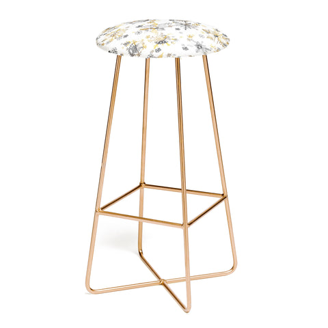 Ninola Design Christmas Stars Snowflakes Golden Bar Stool
