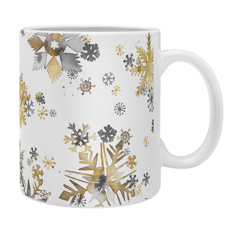 Ninola Design Christmas Stars Snowflakes Golden Coffee Mug