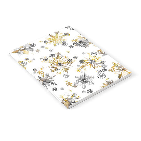 Ninola Design Christmas Stars Snowflakes Golden Notebook