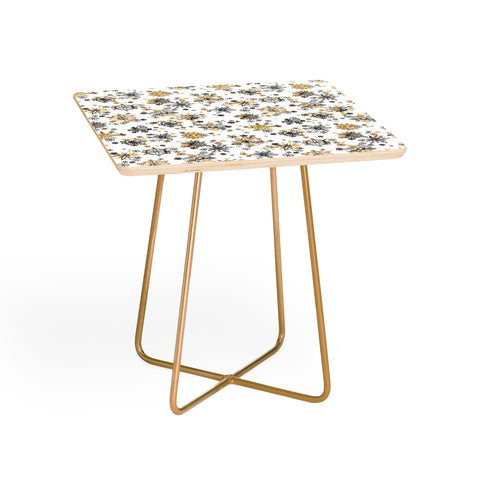 Ninola Design Christmas Stars Snowflakes Golden Side Table