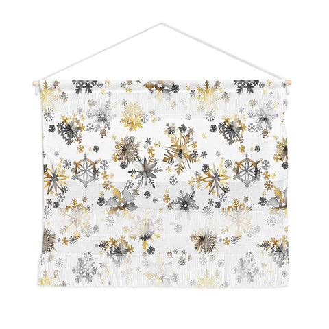 Ninola Design Christmas Stars Snowflakes Golden Wall Hanging Landscape