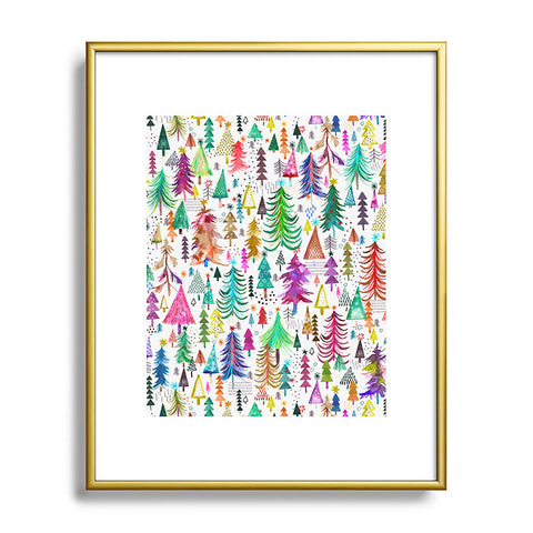 Ninola Design Christmas Trees Simply Modern Metal Framed Art Print