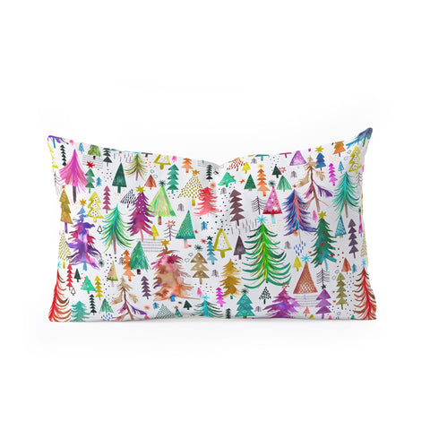 Ninola Design Christmas Trees Simply Modern Oblong Throw Pillow