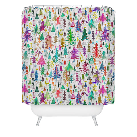 Ninola Design Christmas Trees Simply Modern Shower Curtain