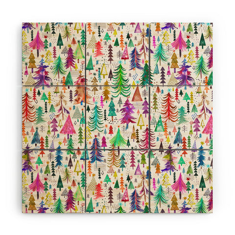 Ninola Design Christmas Trees Simply Modern Wood Wall Mural