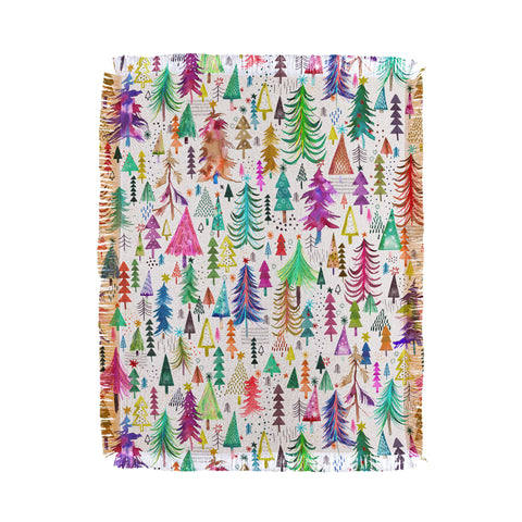 Ninola Design Christmas Trees Simply Modern Throw Blanket