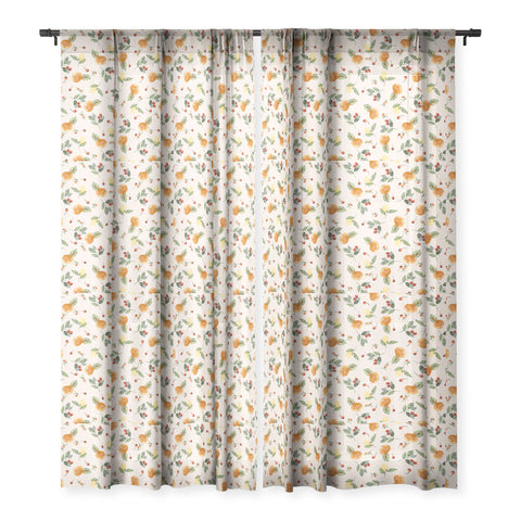 Ninola Design Citrus fruits Countryside summer Sheer Window Curtain