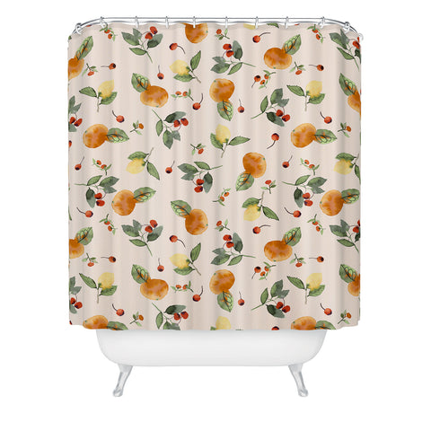 Ninola Design Citrus fruits Countryside summer Shower Curtain