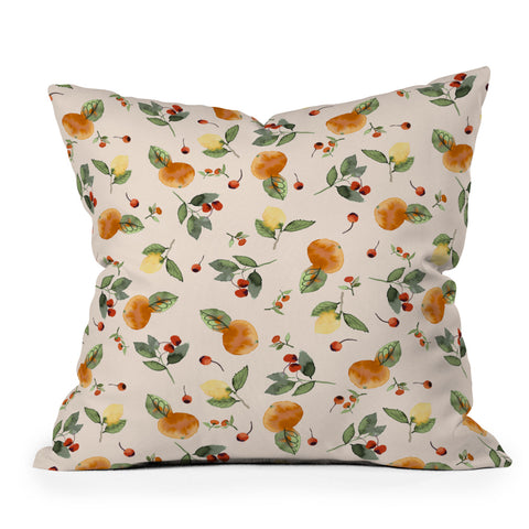 Ninola Design Citrus fruits Countryside summer Throw Pillow