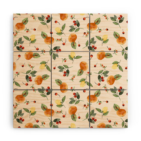 Ninola Design Citrus fruits Countryside summer Wood Wall Mural