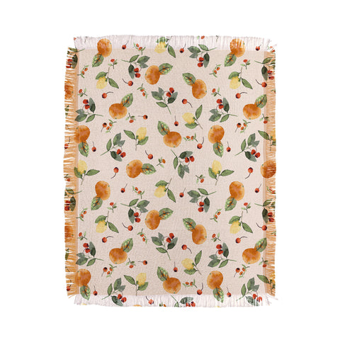 Ninola Design Citrus fruits Countryside summer Throw Blanket