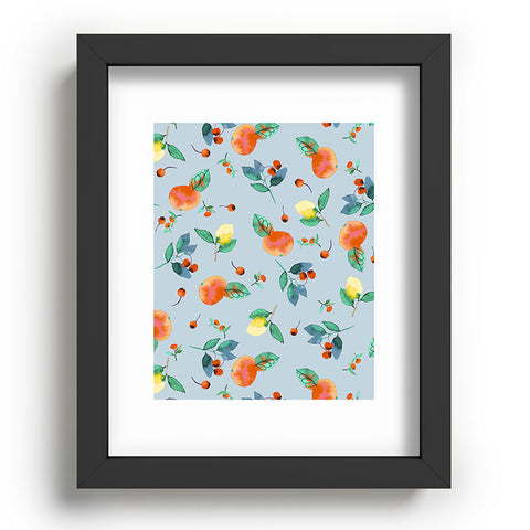 Ninola Design Citrus fruits Summer Blue Recessed Framing Rectangle