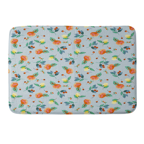 Ninola Design Citrus fruits Summer Blue Memory Foam Bath Mat