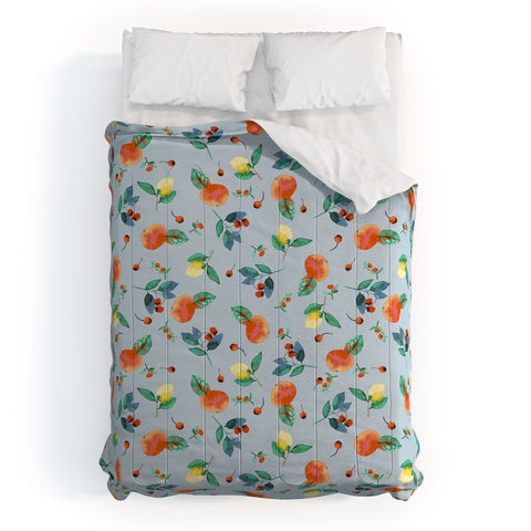 Ninola Design Citrus fruits Summer Blue Comforter