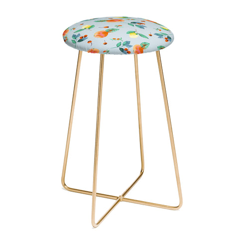 Ninola Design Citrus fruits Summer Blue Counter Stool