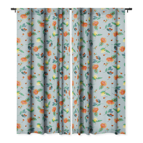 Ninola Design Citrus fruits Summer Blue Blackout Non Repeat