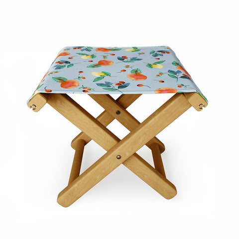 Ninola Design Citrus fruits Summer Blue Folding Stool