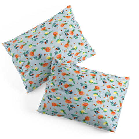 Ninola Design Citrus fruits Summer Blue Pillow Shams