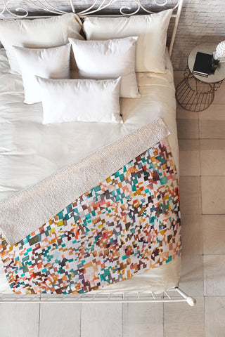 Ninola Design City from above Geometry Fleece Throw Blanket