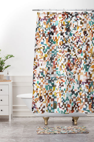 Ninola Design City from above Geometry Shower Curtain And Mat