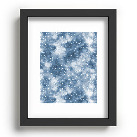 Ninola Design Cold Snow Clouds Blue Recessed Framing Rectangle