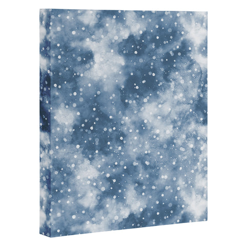 Ninola Design Cold Snow Clouds Blue Art Canvas