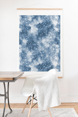 Ninola Design Cold Snow Clouds Blue Art Print And Hanger