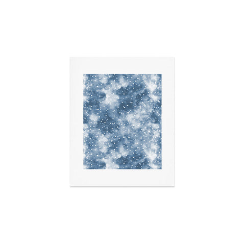 Ninola Design Cold Snow Clouds Blue Art Print