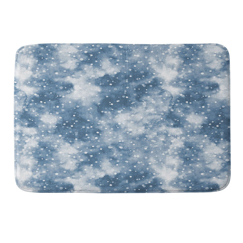 Ninola Design Cold Snow Clouds Blue Memory Foam Bath Mat