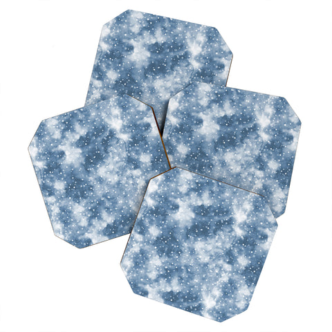 Ninola Design Cold Snow Clouds Blue Coaster Set
