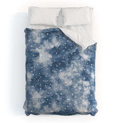 Ninola Design Cold Snow Clouds Blue Comforter